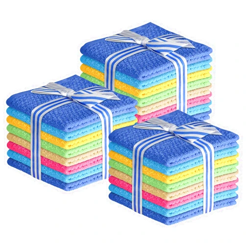 Elaine Karen Multicolored Body Wash Cloths Washcloths Set of 24 Multipurpose Cotton Kitchen Washcloths, Bathroom Wash Cloths for Face and Body, Utility Rags - Soft and Absorbent, Washable Rags - 12 x 12 Inches