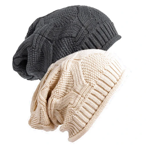 Senker Fashion 2 Pack Winter Slouchy Beanie for Women, Knit Beanies Warm Fleece Lined Chunky Oversized Skull Cap Gifts