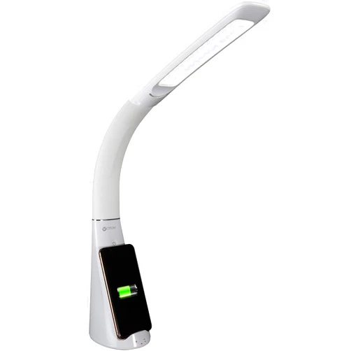 OttLite Purify LED Sanitizing Desk Lamp with Wireless Charging – Eliminates up to 99.9% of Bacteria, Touch Activated, Flexible Neck, Modern Light for Reading, Crafting & Office Desktop