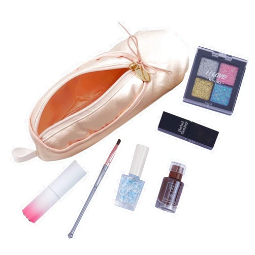 CECKQUE Ballet Dance Shoe Makeup Bag For Little Girls, Ballerina Slipper Makeup Pouch Bag, Ballet Pointe Shoes Gifts (1, pink)