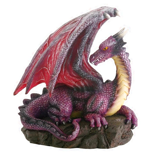 SUMMIT COLLECTION Purple Dragon On Rock Fantasy Figurine