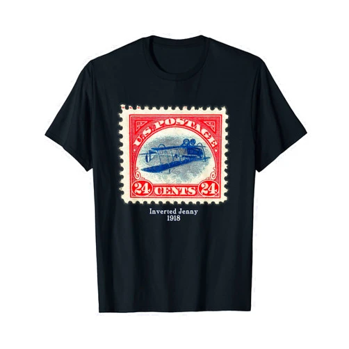 Philatelics Stamp Collecting Tees by Scarebaby Inverted Jenny Upside Down Jenny Postage Stamp T-Shirt