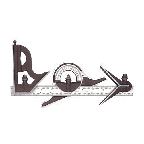 Starrett Combination Set with Square, Center and Non-Reversible Protractor Head and Blade - 12