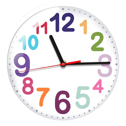 Careland Wall Clock 9 Inch Silent Non Ticking Battery Operated Time Teaching Quartz Home Colorful Read Learn Time Perfect for Teacher's Classrooms and Kid's Bedrooms