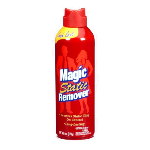 Magic Static Remover, Pack of 6 - No More Cling Static Spray, Eliminates Static Cling, Anti-Static Spray for Clothes, Furniture & Car - Static Free Spray, Controls Pet Hair (6 oz.)