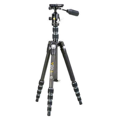 Vanguard VEO3T235CBP Carbon Fiber Travel Tripod with Ball Head, Removeable Pan Handle, and Quick Shoe with Built-in Smartphone Holder