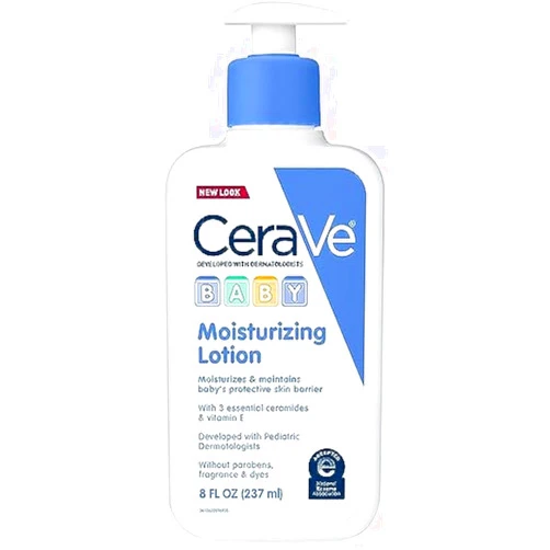 CeraVe Baby Lotion | Gentle Baby Skin Care with Ceramides, Niacinamide & Vitamin E | Fragrance, Paraben, Dye & Phthalates Free | Lightweight Baby Moisturizer | 8 Ounce | Packaging May Vary