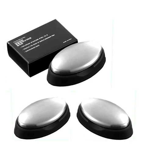 LinaLife LianLife 3pcs Stainless Steel Soap Bar Soap Odor Remover Eliminating Smell Cleaner Onion Garlic Fish Other Strong Scents from Hands and Skin Kitchen Gadgets Eliminating Odor Remover with Soap Base