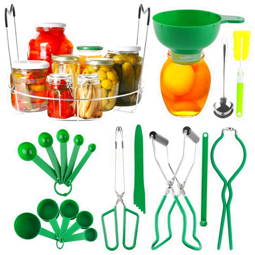 Kalolary 19PCS Canning Supplies Starter Kit, Kalolary Kitchen Canning Tools Canning Essentials Kit Home Canning Equipment Kit with Canning Rack Canning Tong Funnel Jar Lifter for Canned Fruit Vegetables Pickle