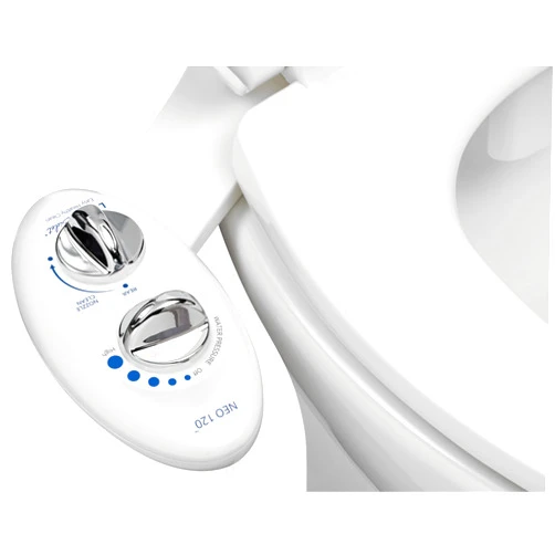 LUXE Bidet NEO 120 - Self-Cleaning Nozzle, Fresh Water Non-Electric Bidet Attachment for Toilet Seat, Adjustable Water Pressure, Rear Wash (White)