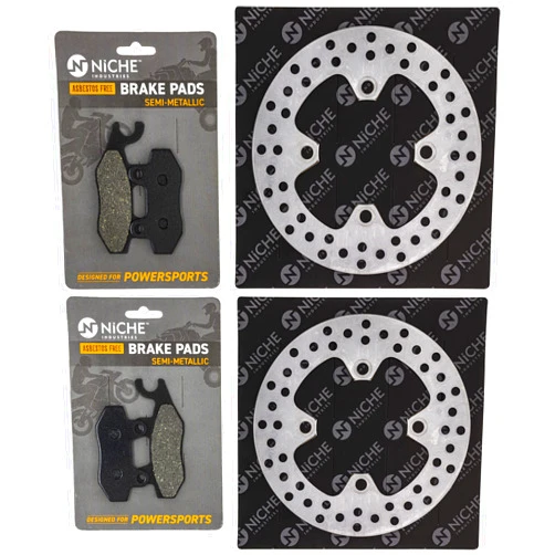 NICHE Front Brake Rotor Pad Semi Metallic Kit For Kawasaki Brute Force 650 43082-1094 43082-1093 43082-0023 43082-0022