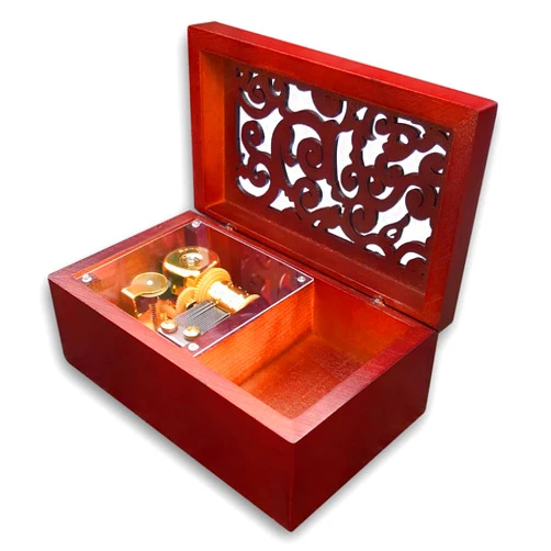 BinkeGG Wooden Hollow Out Wind up Music Box Jewelry Box with Sankyo Musical Mechanism Tune: Canon in D Major