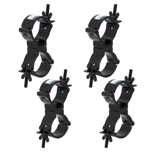 Gxeabg 4 Pack Dual Swivel Clamp Turn As Needed Two 360 Degree Clamps, Lighting Truss Swivel Coupler DJ Light Clamps, Fit for 1.88-2 Inch (48-51mm) OD Tube/Pipe, Heavy duty 220lbs, TUV Certificated