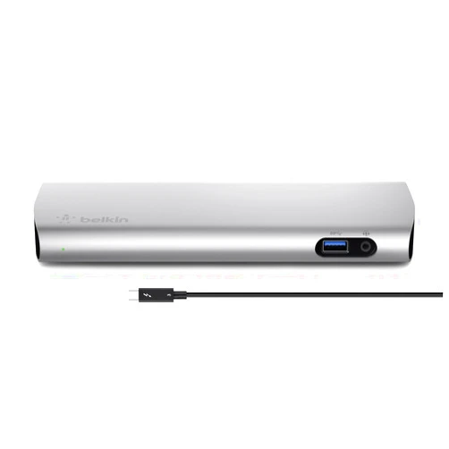 Belkin Thunderbolt 3 Dock w/ 2.6ft Thunderbolt 3 Cable (Thunderbolt Dock for MacBook Pro models from 2016 or later, includes the 2018 version), Dual 4K @60Hz, 40Gbps Data Transfer Speeds)
