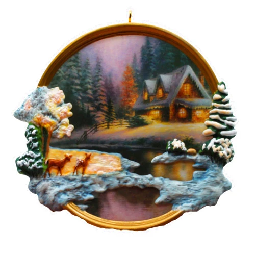 Hallmark 1 X 2002 Hallmark Ornament Thomas Kinkade, Painter of Light Deer Creek Cottage