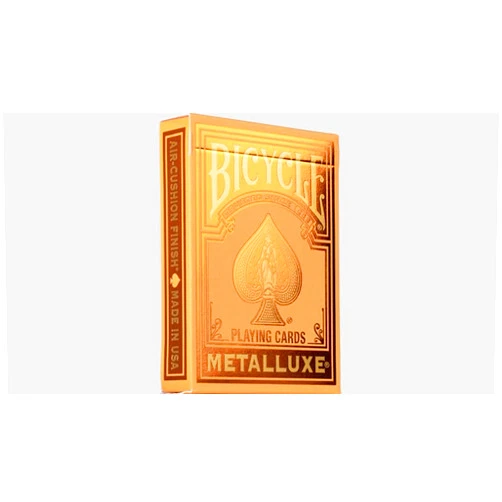 MJM Bicycle Metalluxe Orange Playing Cards by US Playing Card Co.