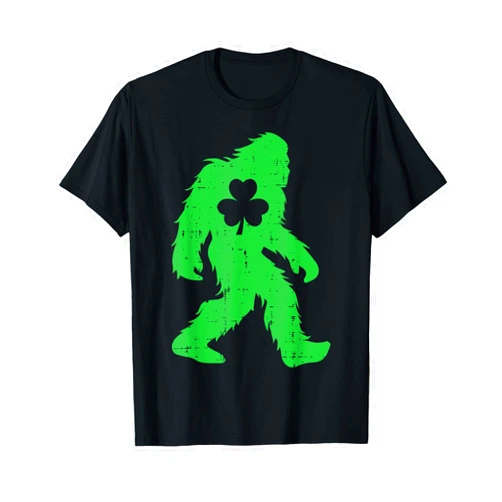 St Patricks Day Shirts Men Women Boys Girls Kids St Patricks Day Bigfoot Sasquatch Shamrock Men Women Kids T-Shirt