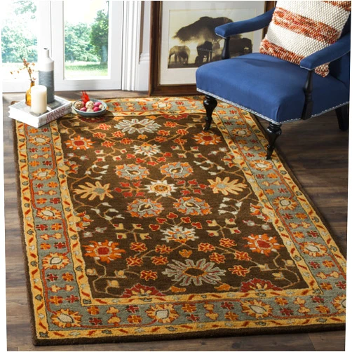 SAFAVIEH Heritage Collection 8' x 10' Charcoal / Blue HG405A Handmade Traditional Oriental Premium Wool Area Rug