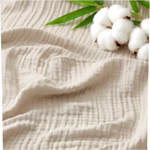 Bedsure Cooling Muslin Throw Blankets for Adults - 55% Rayon Derived from Bamboo & 45% Cotton, Breathable Lightweight Soft Summer Muslin Blanket for Hot Sleepers, Linen Beige, 50x70 Inches