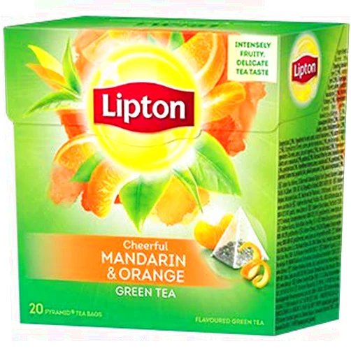 Lipton Green Tea Pyramids, Mandarin Orange 20 ct , Imported