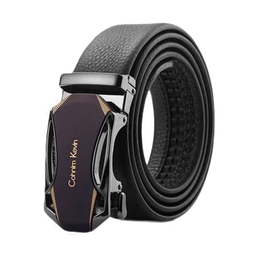 IONDA Men's belt luxury automatic buckle pants waistband gentleman cowhide Business Casual trousers