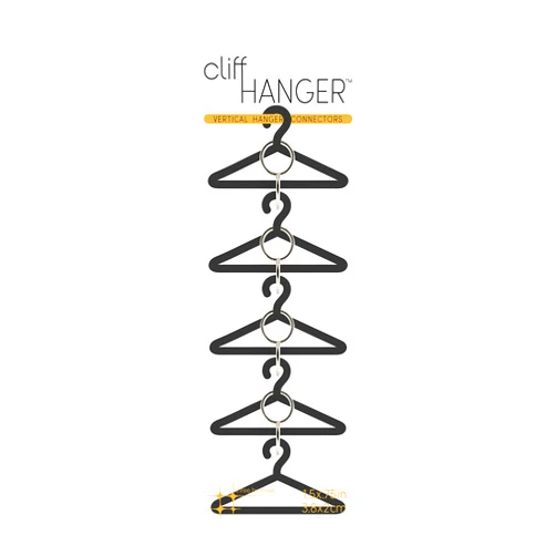 Three by Three Seattle Maximize Closet Space with Cliffhanger Vertical Hanger Connectors: Set of 4 for Universal Use