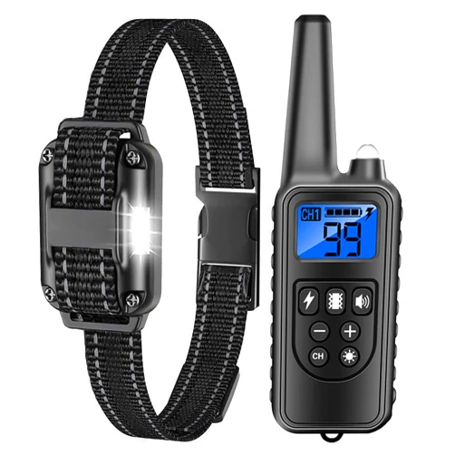 Cxstar Dog Shock Collar, Dog Training Collar with Remote, Rechargeable Waterproof Electric Training Collar with 4 Modes,Beep, Vibration, Shock and Light, for Small Medium Large Dogs (Black2)