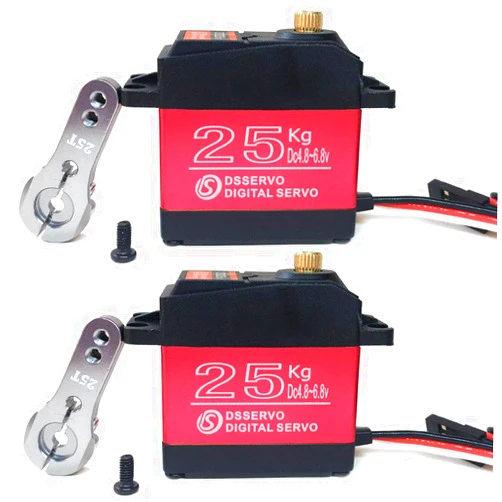 ANNIMOS Pack of 2 Digital Servo 25KG Full Metal Gear High Torque Waterproof for RC Car Crawler Robot