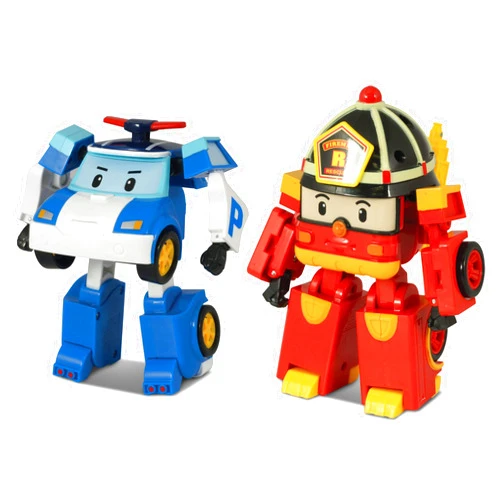 Silverlit [2 Pack] Robocar Poli Poli + Roy Transforming Robot, 4