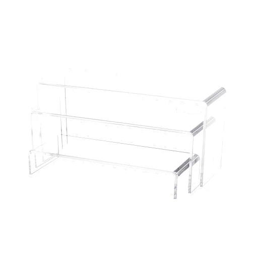 CLAY TONIC Claytonic Large 3-PC Clear Acrylic Display Risers for Funko POP figures,Retail Display, Display Riser Shelf Showcase Fixtures for Jewelry (10''x 4''x 4'')