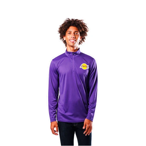 Ultra Game Men's NBA Quarter Zip Long Sleeve Pullover T-Shirt