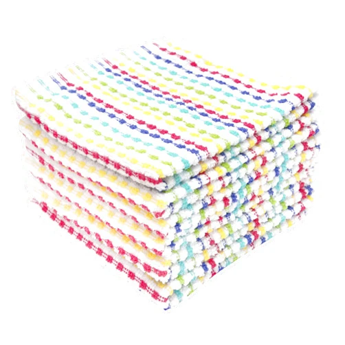 Ritz Pebble Dish Cloth Set: Highly Absorbent & Super Soft - 100% Cotton, Durable and Super Absorbent Kitchen Bar Dish Cloths for Wiping Tables and Counters, 6-Pack, Summer
