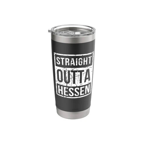 Coole Designs für echte Hessen Funny Straight Outta Hessen Hessian Black Stainless Steel Insulated Tumbler