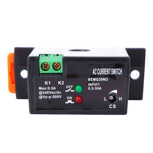 Agatige Current Sensing Switch, Flameproof Adjustable AC Current Sensings Switch 0.2~30A Self-Powered Sensing Switchs(Normally Open)