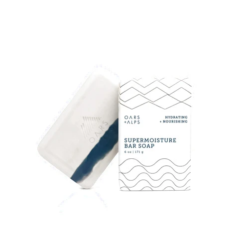 Oars + Alps Supermoisture Moisturizing Men's Bar Soap, Dermatologist Tested and Made with Clean Ingredients, Travel Size, 1 Pack, 6 Oz