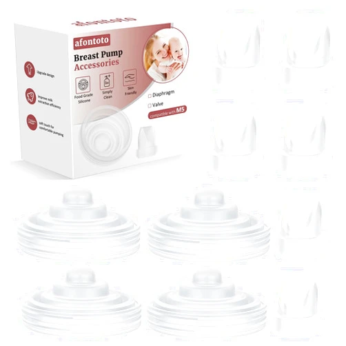 Afontoto 10PCS Breast Pump Parts, 6Pack Silicone Duckbill Valve & 4Pack Silicone Diaphragm Compatible with Momcozy M5 Wearable Breastpump, M5 Breast Pumps Replacement Accessories Breastfeeding Essentials Kit
