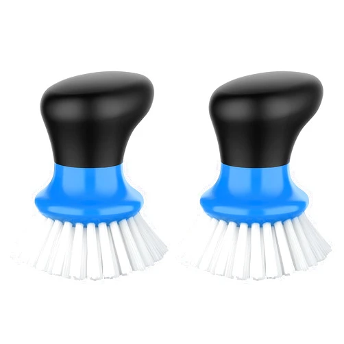 MR.SIGA Dish Scrub Brush, Palm Brush Dish Scrubber with Ergonomic Grip, Kitchen Brushes for Dishes, Blue, Pack of 2