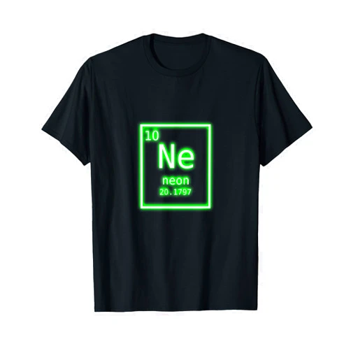 Flytogs Neon Element Green Periodic Table Chemistry Nerd Costume T-Shirt