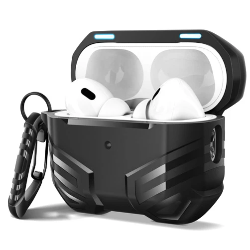 MOBOSI for Airpods Pro Case(2nd/1st Gen), Military Grade AirPods Pro 2nd Generation Case, [Compatible with MagSafe], Hard Shell Full-Body Protective Case Cover with Keychain(2023/2022/2019), Black