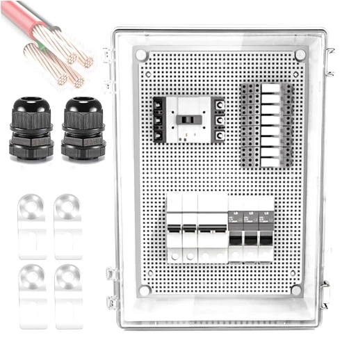Ansgery Waterproof Outdoor Junction Box, Electrical Junction Box Outdoor,IP67 ABS Plastic Junction Box with Mounting Plate, Wall Brackets, Cable Glands,Weatherproof for Projects(19.7