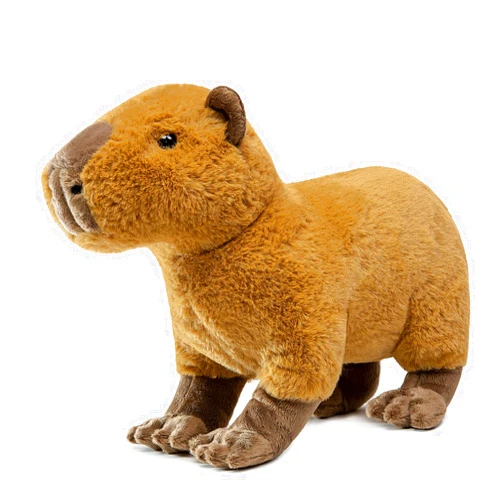 Frankiezhou Home Capybara Plush Toy - Lifelike Rodent 13” Capybara Stuffed Animals, Soft Wild Animals Crawling Capybara Unique Plushie Toys Model Dolls Collection for Kids
