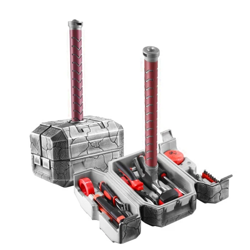 DGQHME Thor Hammer Tool Box Household Tool Kit Set Thor's Mjolnir Hammer Tool Kit Set Home Repair Tool Set Marvel Gift Holiday Gift for Men