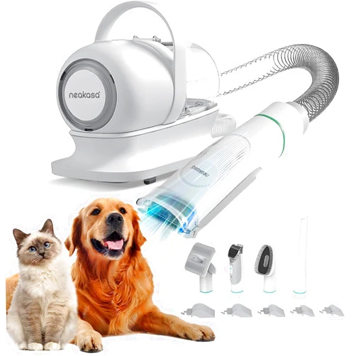 neabot Neakasa P1 Pro Pet Grooming Kit & Vacuum Suction 99% Pet Hair, Professional Clippers with 5 Proven Grooming Tools for Dogs Cats and Other Animals