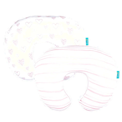 Biloban Nursing Pillow Cover 2 Pack for Boppy Pillow 100% Stretchy Cotton Large Zipper Super Soft & Breathable Infant Support Breastfeeding Cover for Moms or Little Girl Gifts