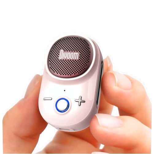 Divoom Itour-S Portable Mini Wearable Bluetooth Speaker, Big Audio and Punchy Bass,Clip-On Design, IP67 Waterproof and Dustproof,10 Hours Playtime,Speaker for Home Travel Office and Outdoors (Pink)