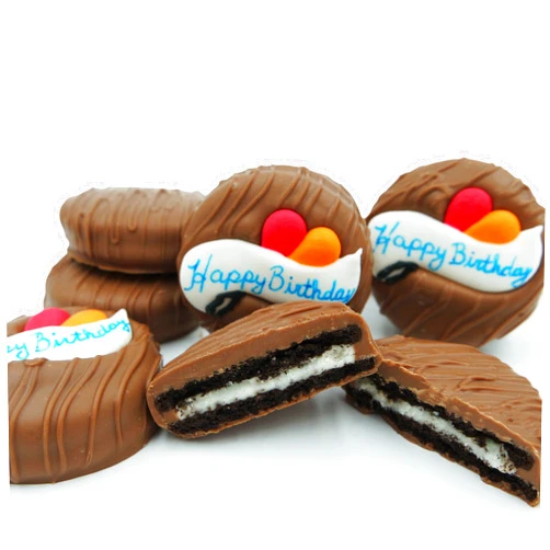 Philadelphia Candies Milk Chocolate Covered OREO Cookies, Happy Birthday Gift Net Wt 8 oz