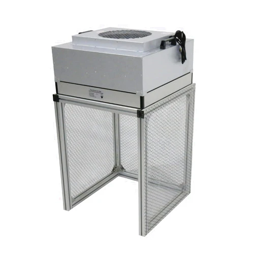 BREVELTION Vertical Laminar Dust Free Room Bench 23.6 x 23.6 x 29inch Flow Hood Air Flow Clean Workbench Aluminum Workshop for Phone Repair with HEPA-Filter Laboratory Using