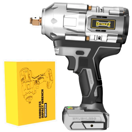 DIYtoolifz Cordless Impact Wrench 1/2 inch for DeWalt 20v Battery, Impact Wrench 900Ft-lbs(1200N.m) High Torque Brushless Electric Impact Gun, Power Impact Driver with 4-Mode Speed, LED Work Light(no battery)