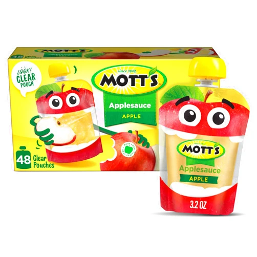 Mott's Original Applesauce, 3.2 Oz Clear Pouches, 48 Count (4 Packs Of 12), No Artificial Flavors, Good Source Of Vitamin C, Nutritious Option For The Whole Family