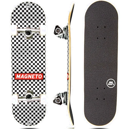 Magneto Complete Skateboard | Maple Wood | ABEC 5 Bearings | Double Kick Concave Deck | Kids Skateboard Cruiser Skateboard | Skateboards for Beginners, Teens & Adults (Free Stickers Included)